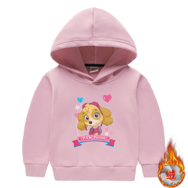 汪汪队天天衣服女童连帽加绒卫衣加厚秋冬季保暖女孩儿童冬装上衣