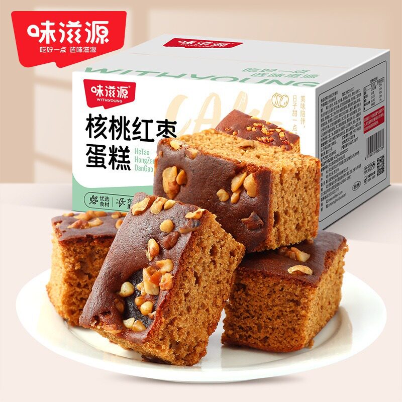 味滋源核桃红枣蛋糕400g点心早餐代餐饱腹办公室休闲蛋糕面包