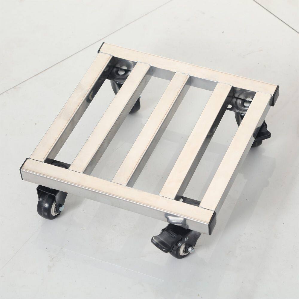 不锈钢万向轮移动托架阳台花架洗衣机架底座长方形花盘架盆栽底架