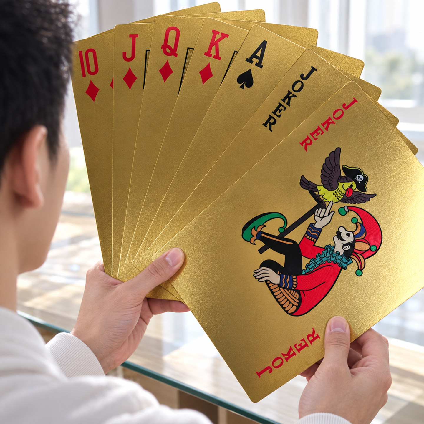 超大扑克牌黄金色大尺寸儿童桌游聚会婚庆接亲大字加大牌面纸牌