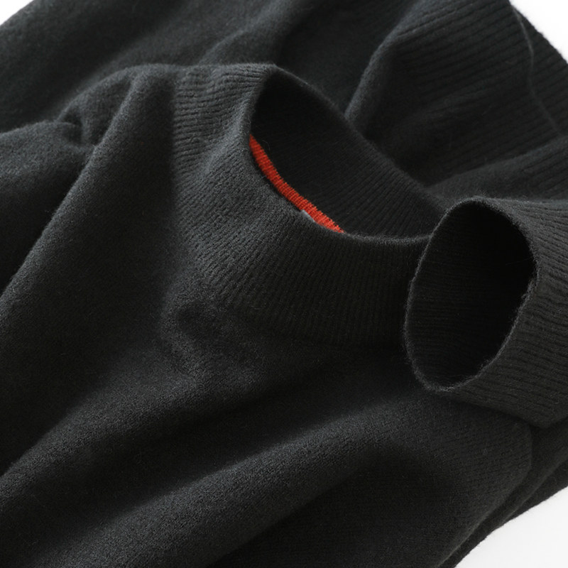 SWEATERS MAKE YOU HANDSOME  CARDIGAN MENS CASUAL HALF-TURTLENECK MENS SWEATER SOLID COLOR BASE MID-NECK KNIT