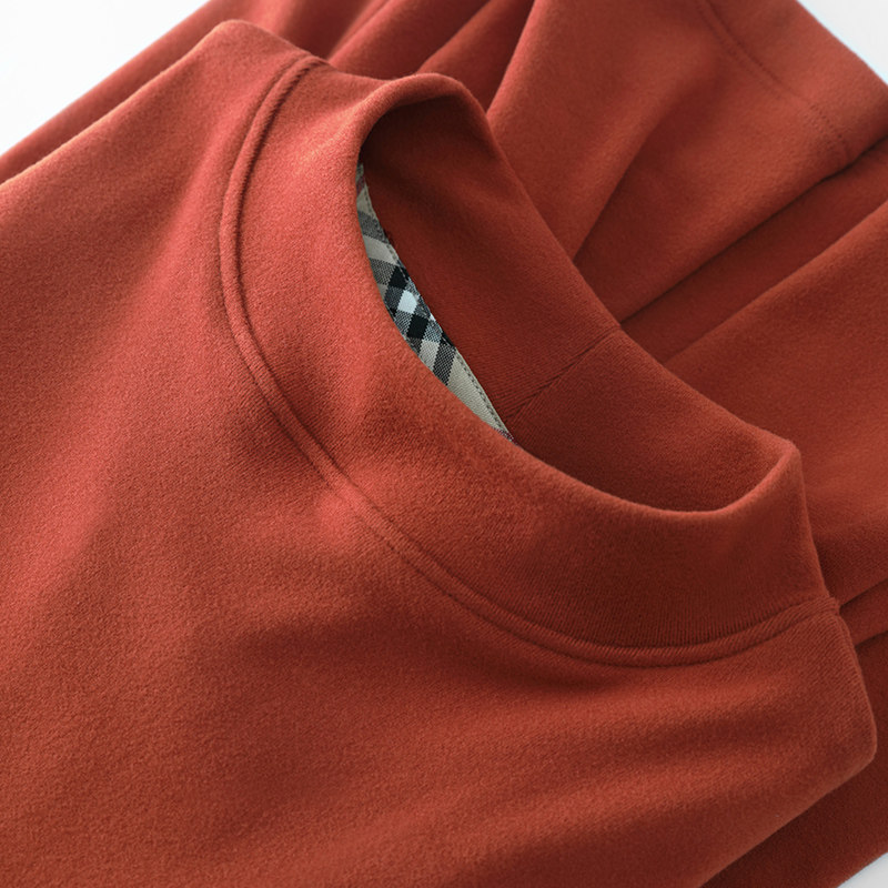THIS ONE IS SO HANDSOME LOOK T-SHIRT MENS REVERSIBLE VELVET MID-NECK BASE SHIRT WARM LONG SLEEVES