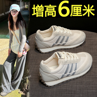 内增高德训鞋女款2026夏季新款网面阿甘鞋厚底透气休闲运动跑步鞋