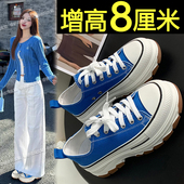 百搭透气运动小白鞋 春夏松糕厚底休闲板鞋 女2026新款 内增高帆布鞋