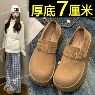 复古百搭单鞋 厚底增高勃肯鞋 一脚蹬懒人松糕乐福鞋 春季 女2025新款