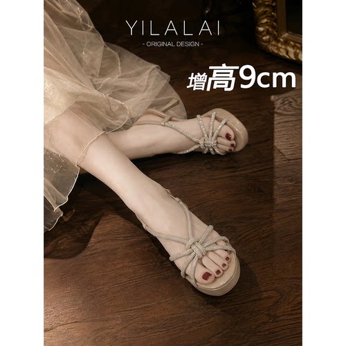 绝美配裙子不累脚露趾一字凉鞋