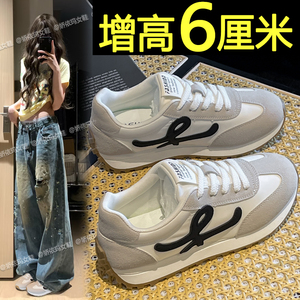超火厚底德训鞋女2026新款爆款小个子内增高休闲运动鞋软底阿甘鞋