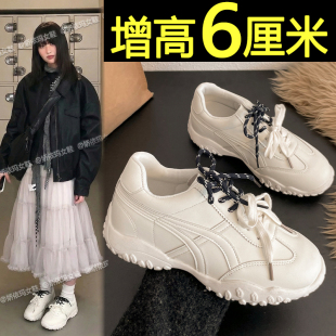 内增高德训鞋女款2026新款爆款厚底阿甘鞋配裙子百搭小白鞋休闲鞋