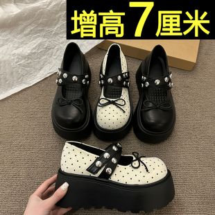 百搭不累脚配裙子增高浅口玛丽珍鞋 春季 女2026新款 松糕厚底单鞋
