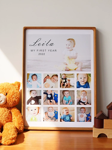 Фоторамка, настенная фотография на день матери из натурального дерева, 12 мес., делается под заказ, изысканный стиль, подарок на день рождения