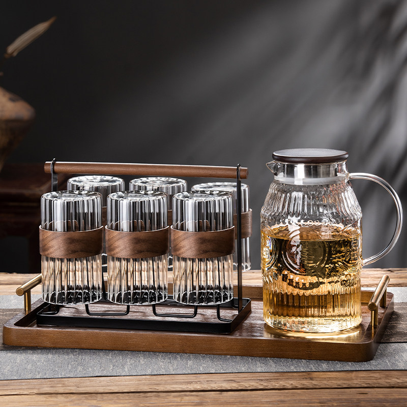 玻璃水杯套装家用招待客人客厅高级感轻奢高颜值茶具冷水壶啤酒杯,餐饮具,玻璃杯,淘宝优惠券,粉丝福利购,淘宝优惠卷