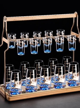 蓝色冰山白酒杯分酒器套装家用轻奢酒具酒壶一口杯高档饭店商用