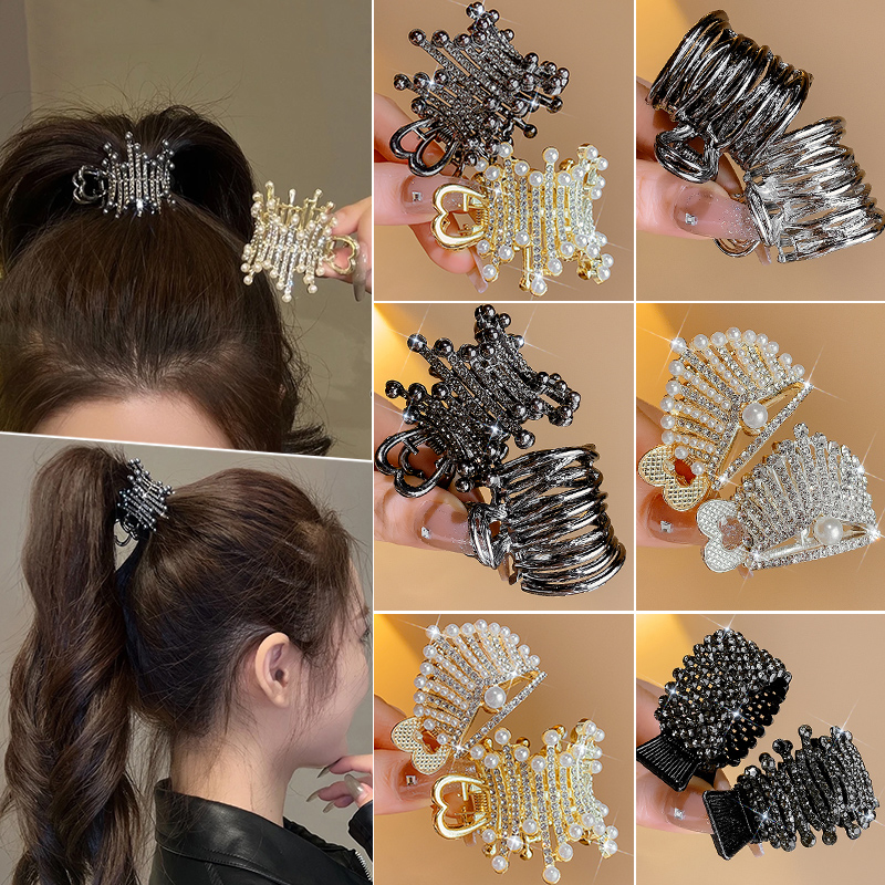 黑调抓夹高马尾固定神器