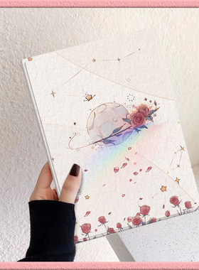 行星玫瑰适用苹果平板ipad9保护套2021pro11英寸air5/4/3带笔槽电脑壳第八九十代迷你气质简约17三折18书本包