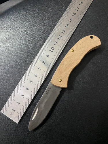 法国op欧皮刀M390不锈钢圆头榉木折叠刀户外野营便携高硬度削皮刀