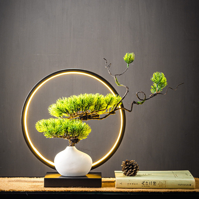 现代新中式家具客厅铁艺摆件高端大气上档次办公室酒店餐厅装饰品