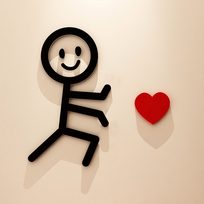 可爱小人推心比心墙贴3立体房间装饰品墙面布置店铺墙面装饰温馨