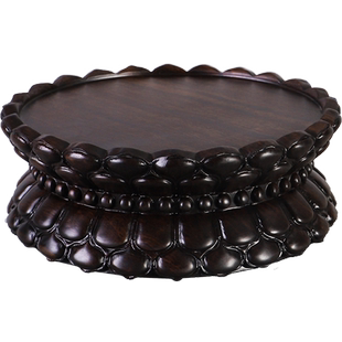 黑檀木整料雕刻佛像莲花座观音菩萨释迦摩尼弥勒关公神像莲花底座