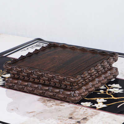 实木方形底座佛像观音菩萨莲花座摆件家用加高财神供奉台托架定制