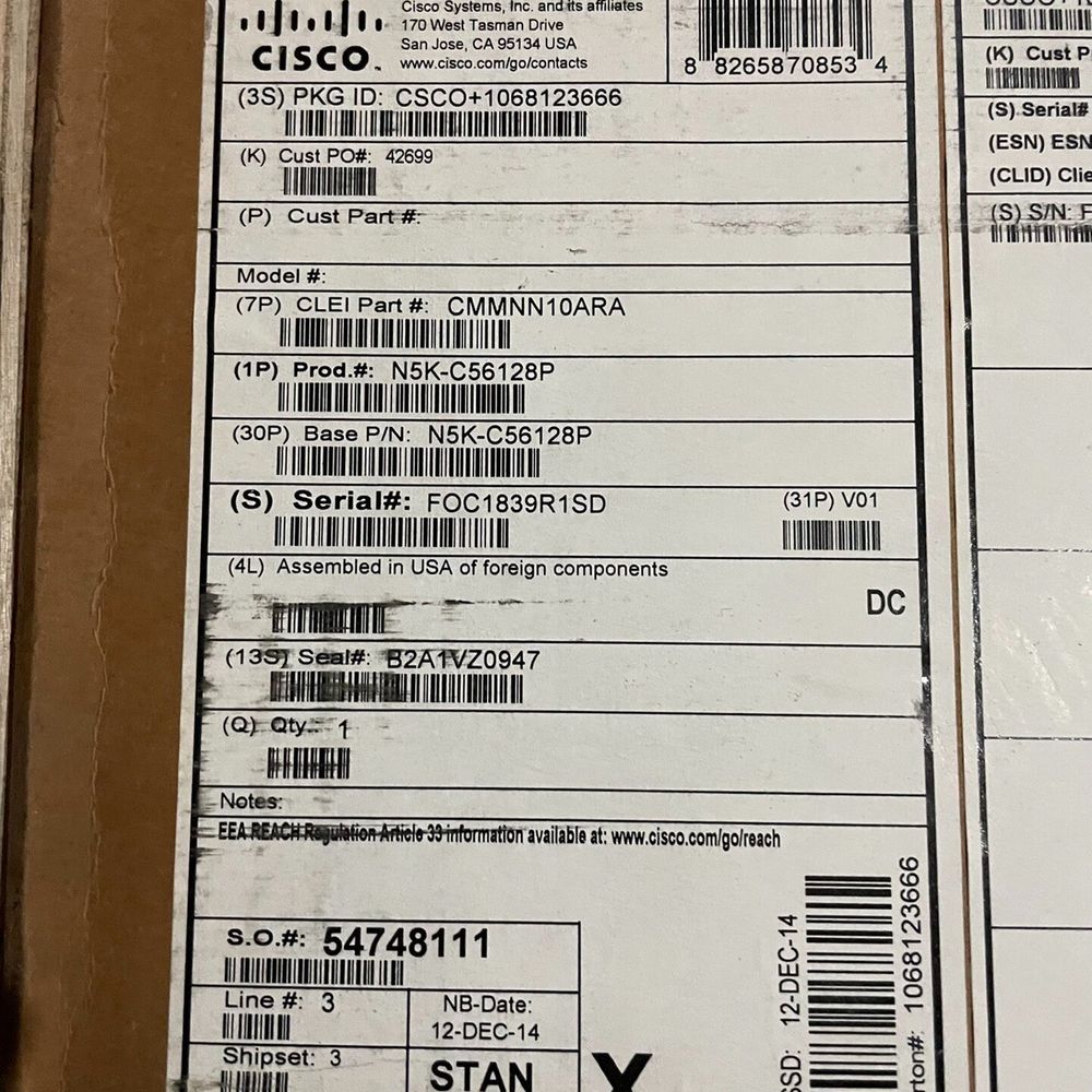 Cisco N5K-C56128P 48口万兆10G交换机