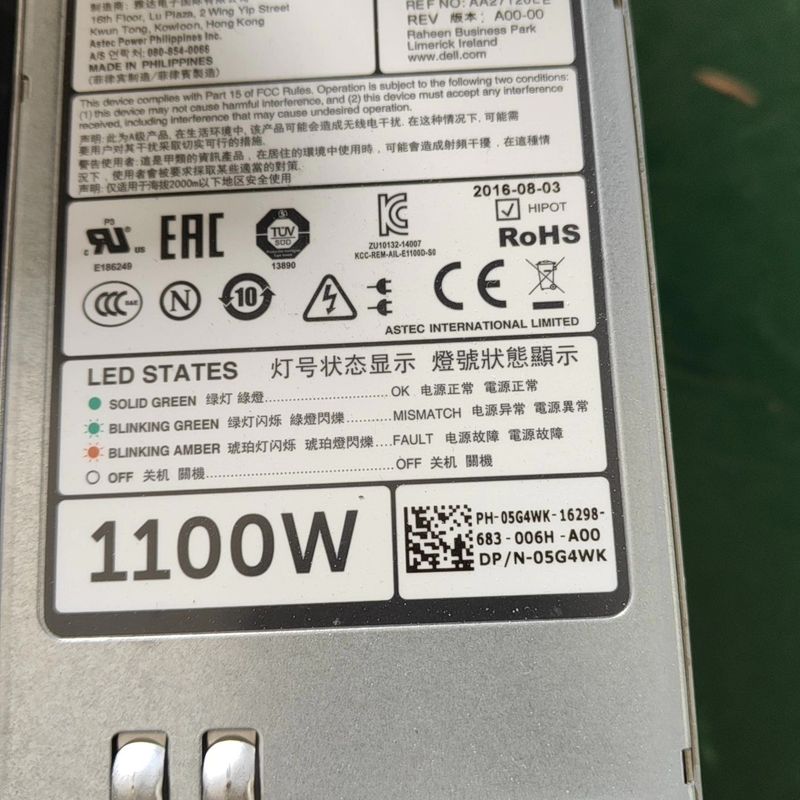 R730XD R720 服务器48V直流电源1100W