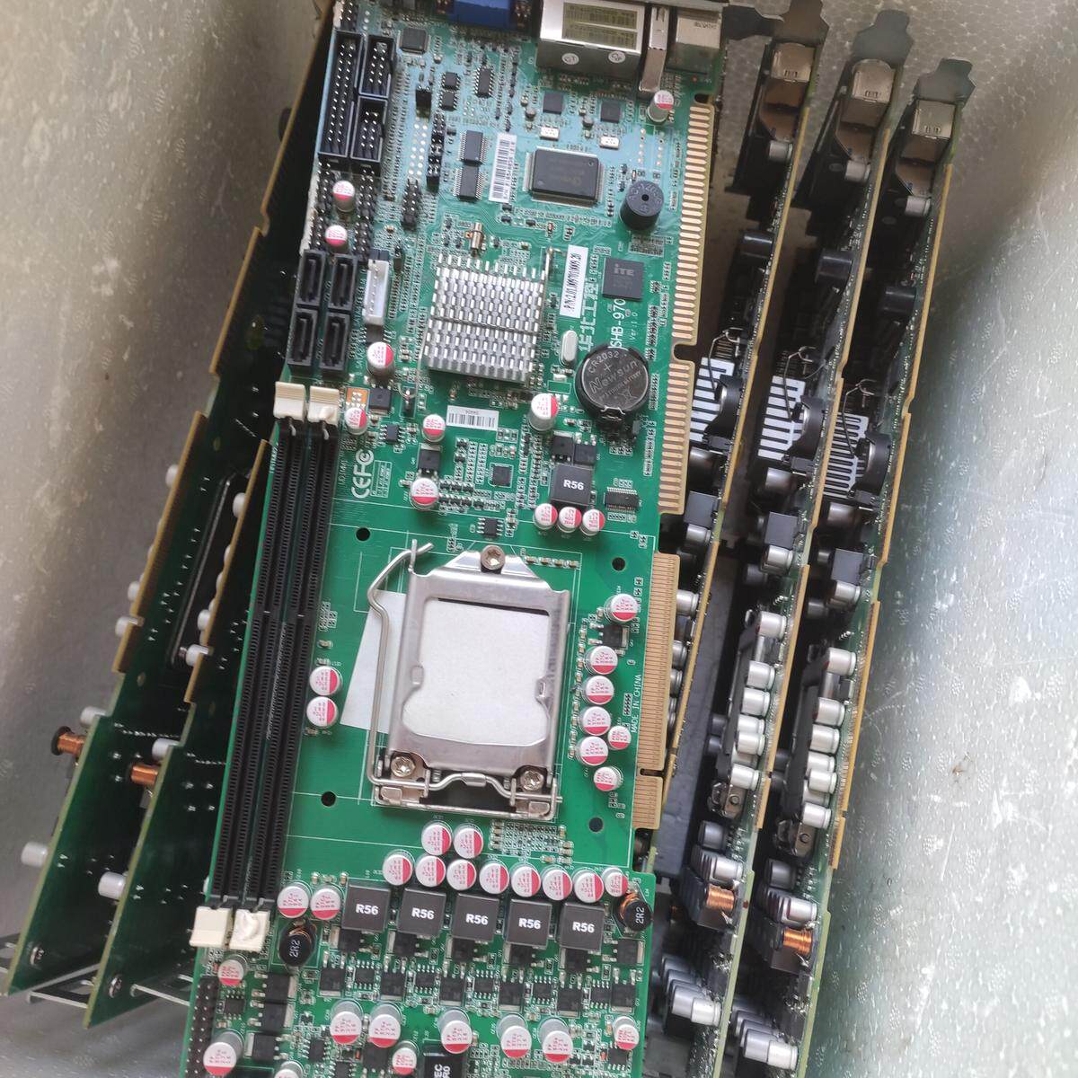 华北工控机主板 SHB-970 双网口 实物图。主板是拆机的