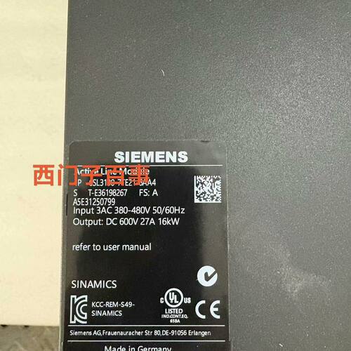 6SL3130-7TE21-6AA416KW电源 实物