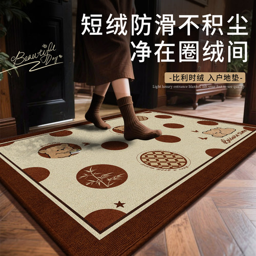 三防圈绒地垫中古风入户门地垫进门装饰防滑垫入户门地垫