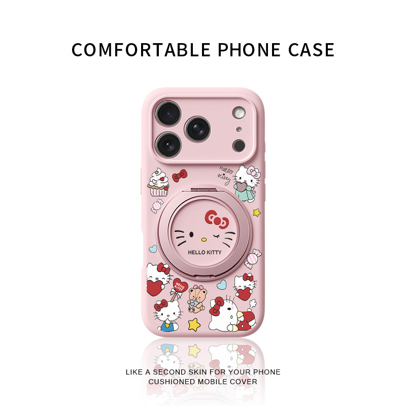 糖果酱可爱猫咪适用苹果17promax手机壳新款iphone16pro镜头全包15液态硅胶软壳防摔360°旋转磁吸支点壳女14