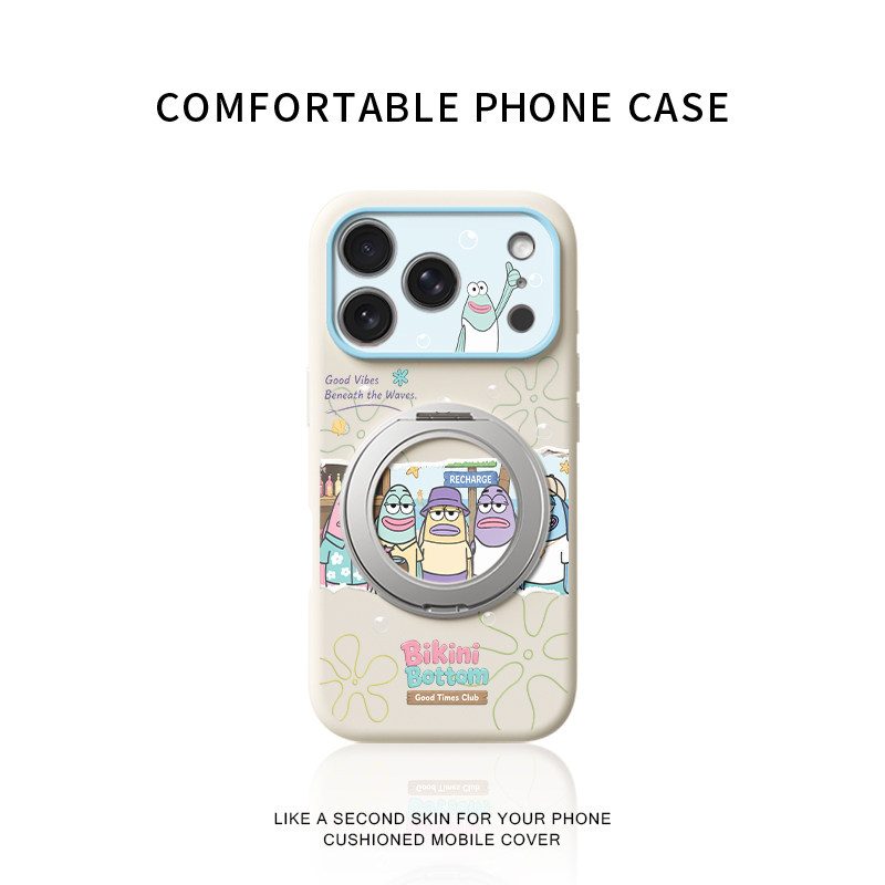 比奇堡路人鱼合集适用苹果17promax手机壳新款iphone18pro镜头全包16pm液态硅胶15防摔软壳旋转磁吸支点壳女