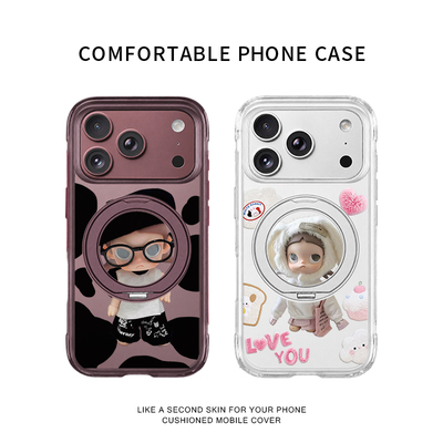 毛绒兔嘎子姐适用苹果18promax手机壳新款iPhone17proamx防摔16pro高级15pm拍照键磁吸带支架酒红色支点壳女