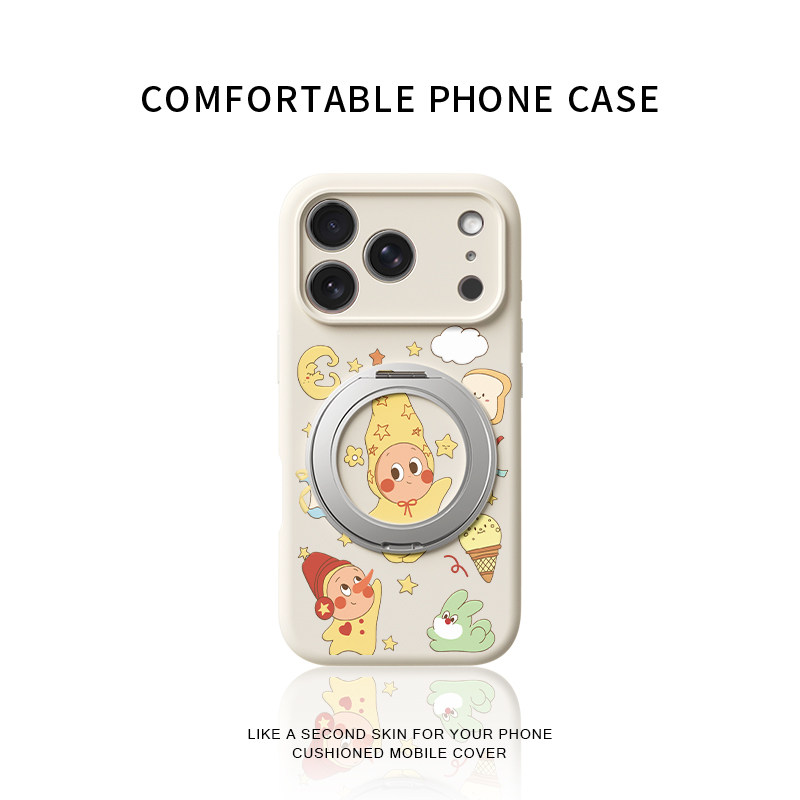 甜筒面包星星人适用苹果17promax手机壳新款iphone16pro镜头全包15液态硅胶软壳防摔保护套360°旋转支点壳女