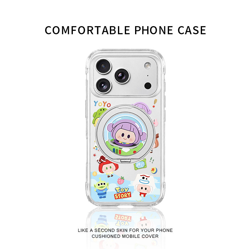 玩具总动员yoyo适用苹果18promax手机壳新款iPhone17pro磁吸支架16pro女款15pm包拍照键防摔勃良第酒红支点壳