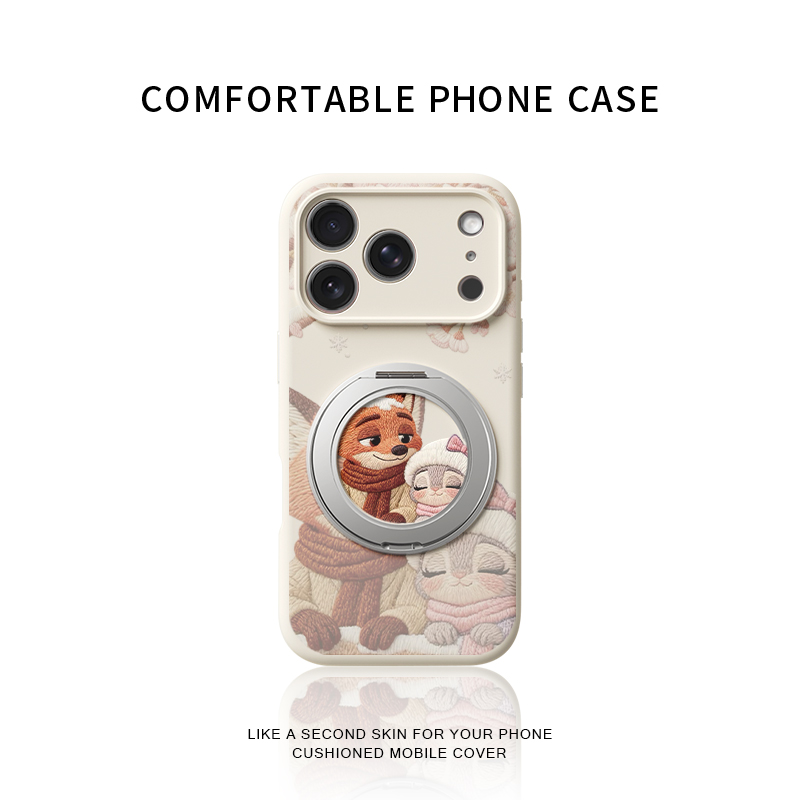 疯狂动物城落雪朱迪尼克适用苹果17promax手机壳新款iphone16pro防摔15液态硅胶软壳旋转支架保护套支点壳女