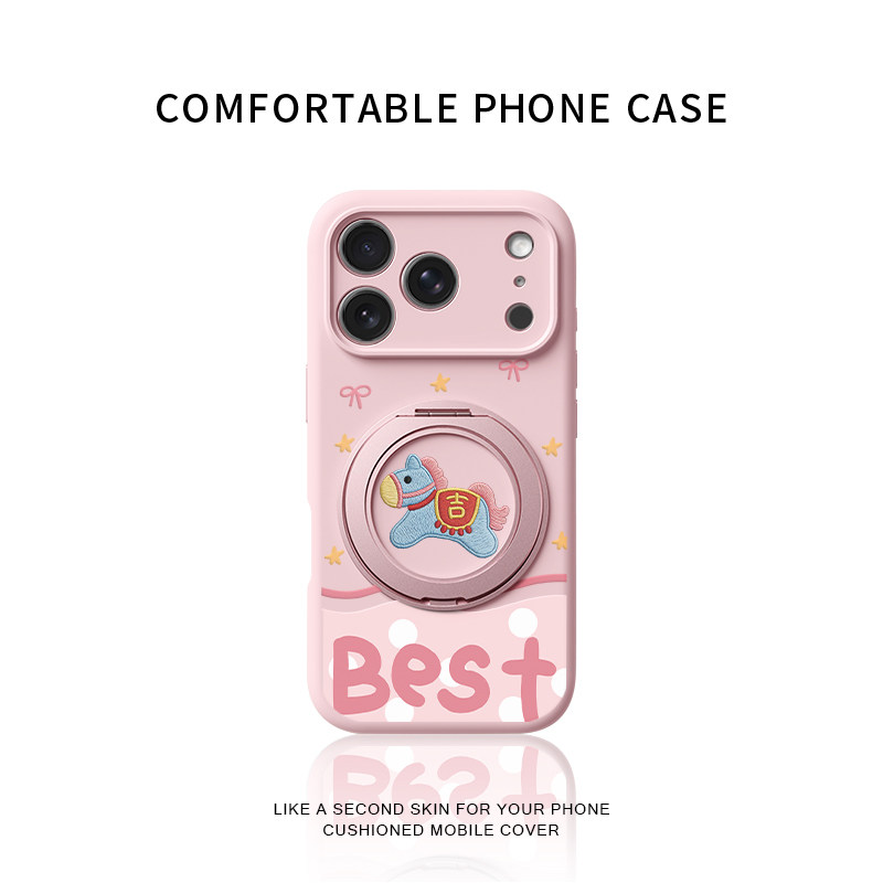 马年大吉适用苹果17promax手机壳新款iphone16pro镜头全包15液态硅胶软壳防摔保护套360°旋转磁吸支点壳女14