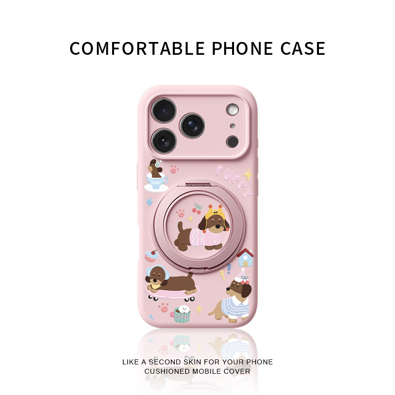 毛衣腊肠狗适用苹果17promax手机壳新款iphone16pro镜头全包15液态硅胶软壳防摔保护套360°旋转磁吸支点壳女