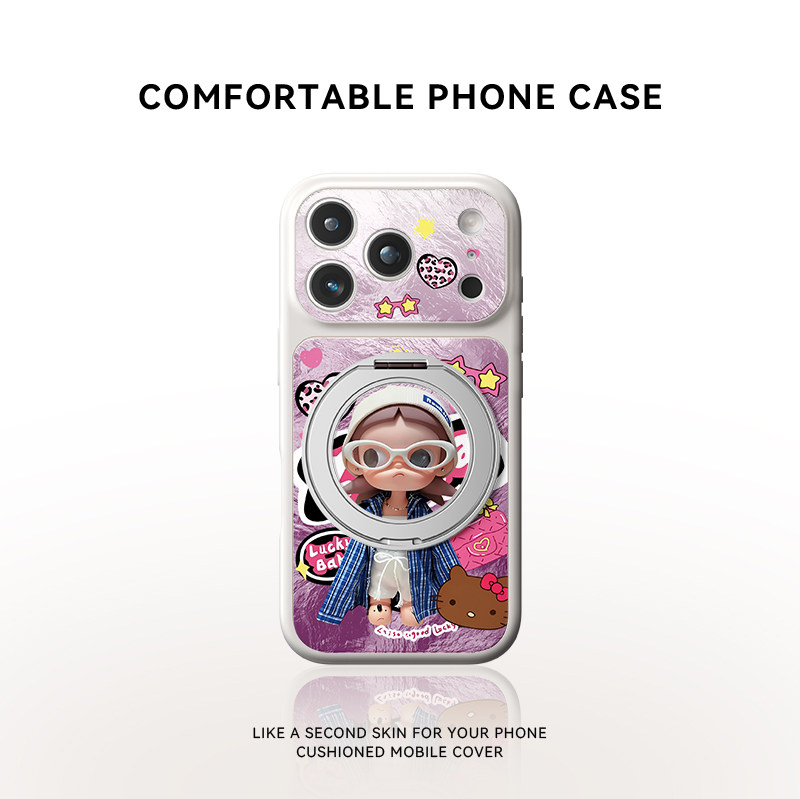 甜酷嘎子姐适用苹果18promax手机壳新款iPhone17pro磁吸带支架16pm可爱女款15相机按键14镜头全包防摔保护套