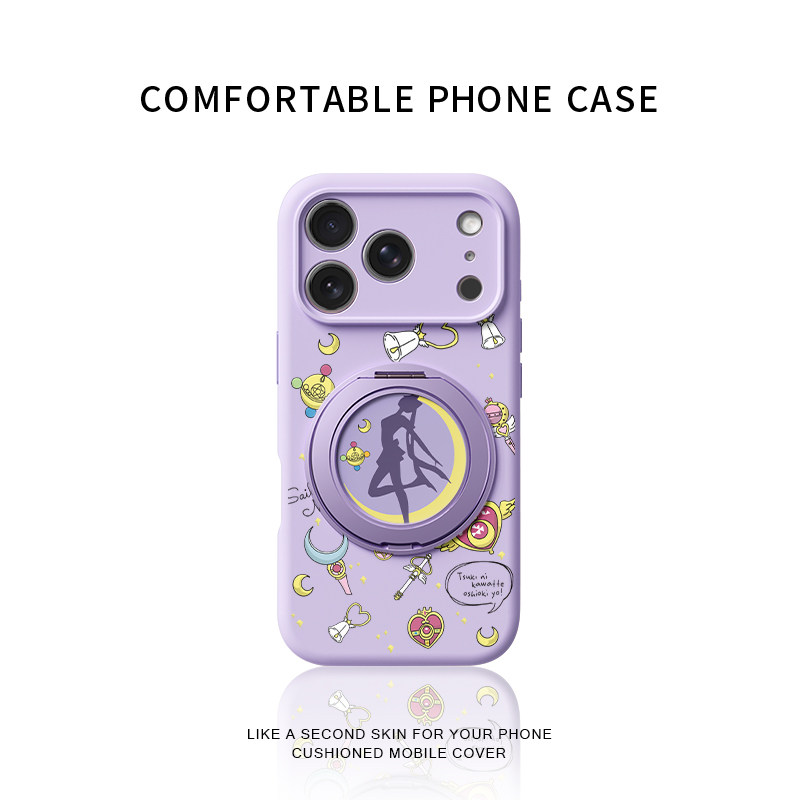 美少女战士适用苹果17promax手机壳新款iphone16pro镜头全包15液态硅胶软壳防摔保护套360°旋转磁吸支点壳女