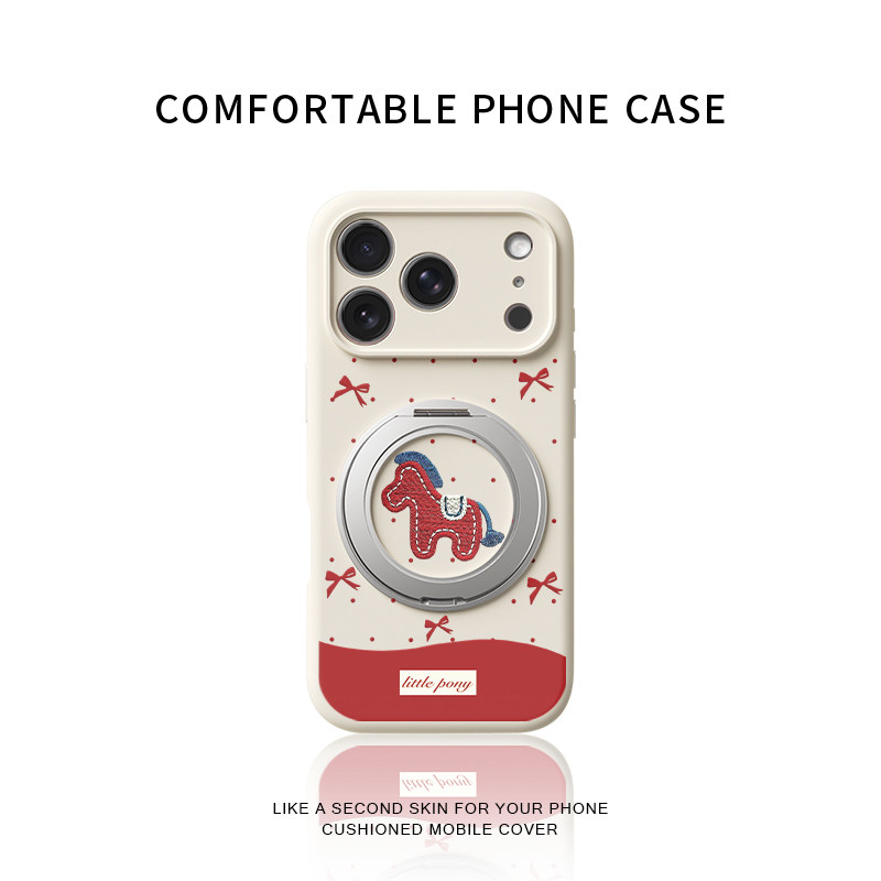 马年新款本命小红马适用苹果17promax手机壳iphone16pro镜头全包15液态硅胶软壳防摔保护套360旋转支点壳男女