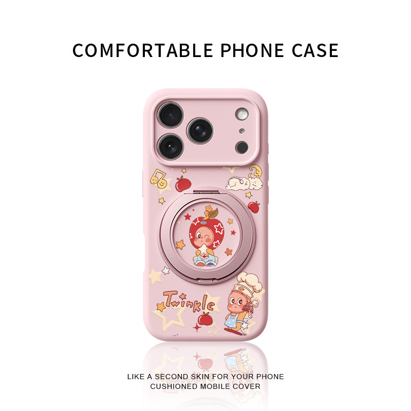 苹果星星人适用苹果17promax手机壳新款iphone16pro镜头全包15液态硅胶软壳防摔保护套360°旋转磁吸支点壳女