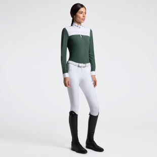 女士马术比赛训练长袖 Shirt Insert Competition Pleated