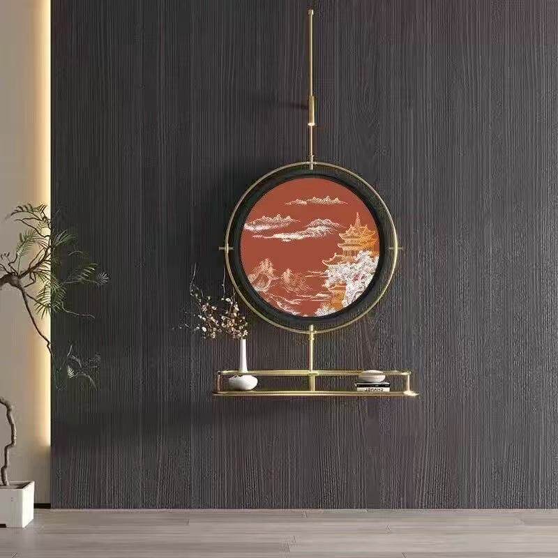 现代轻奢抽象浮雕机理挂画酒店玄关装饰氛围壁灯画框架定制画立体