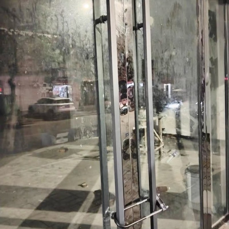 大拉手简约加厚玫瑰黑钛金无指纹方管玻璃门拉手推拉玫瑰金黑钛金