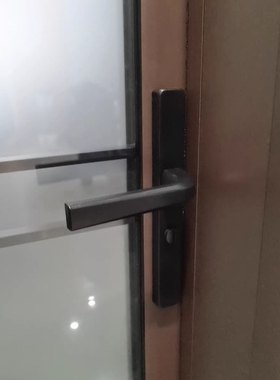 卫生间通用型门锁黑色窄面窄边孔距110mm130洗手间铝合金平开门锁