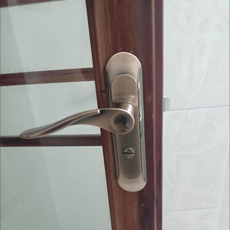通用型特殊无钥匙家用执手凹弧面锌合金洗手间门锁浴室厕所老式