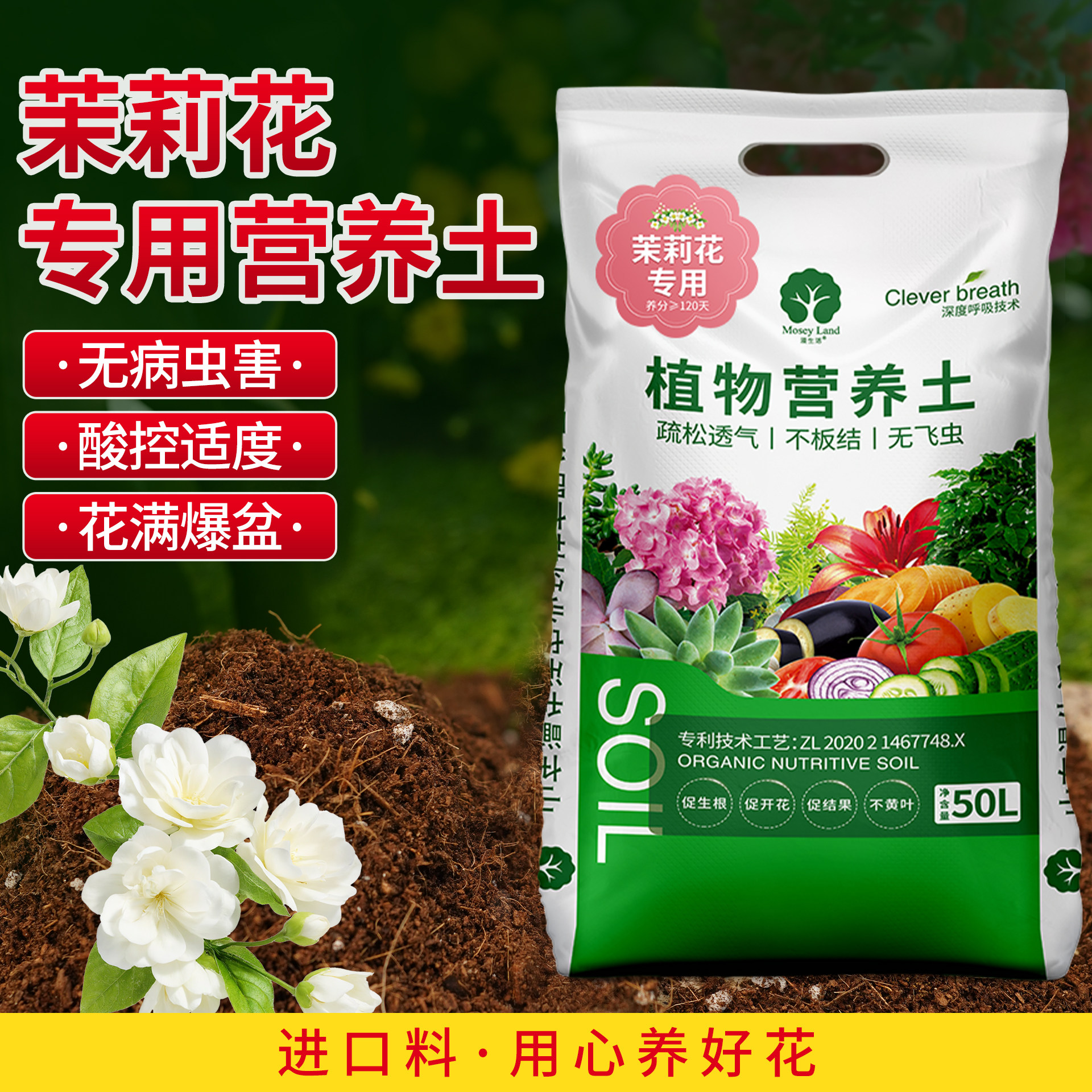 茉莉花专用土喜酸植物营养土花卉盆栽酸性土家庭园艺种植土壤肥料