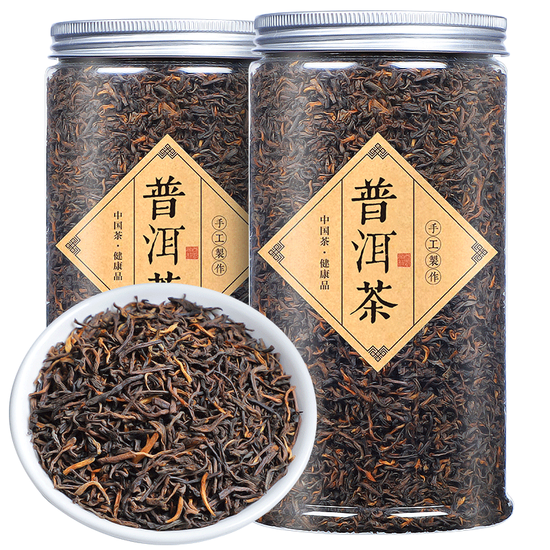 普洱茶熟茶散茶渤海宫廷普洱金牙陈年老普洱罐装散装500g