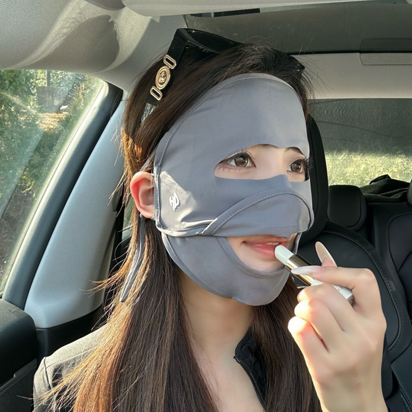夏季全脸防晒面罩女士可喝水遮阳