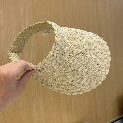 海边太阳帽鸭舌防晒草编简约夏季