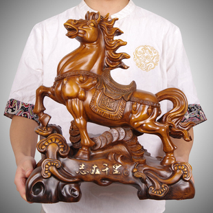 招财志在千里马摆件新中式客厅老板办公室装饰品公司乔迁开业礼品